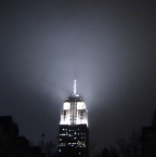 empire state building rainy night nyc